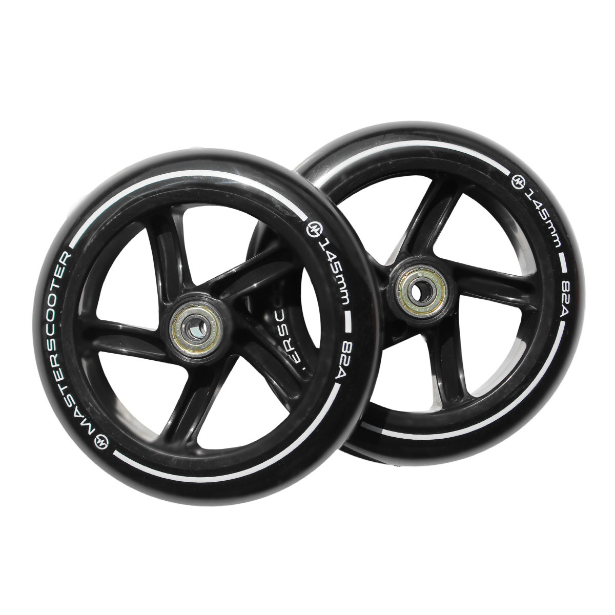 Náhradní kolečka na koloběžky MASTER 145 mm - černé