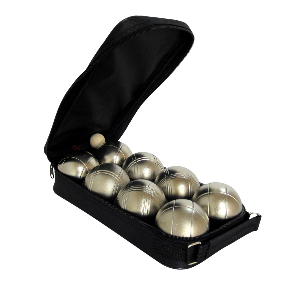 Petanque sada MASTER 8 matně zlatých koulí obal nylon