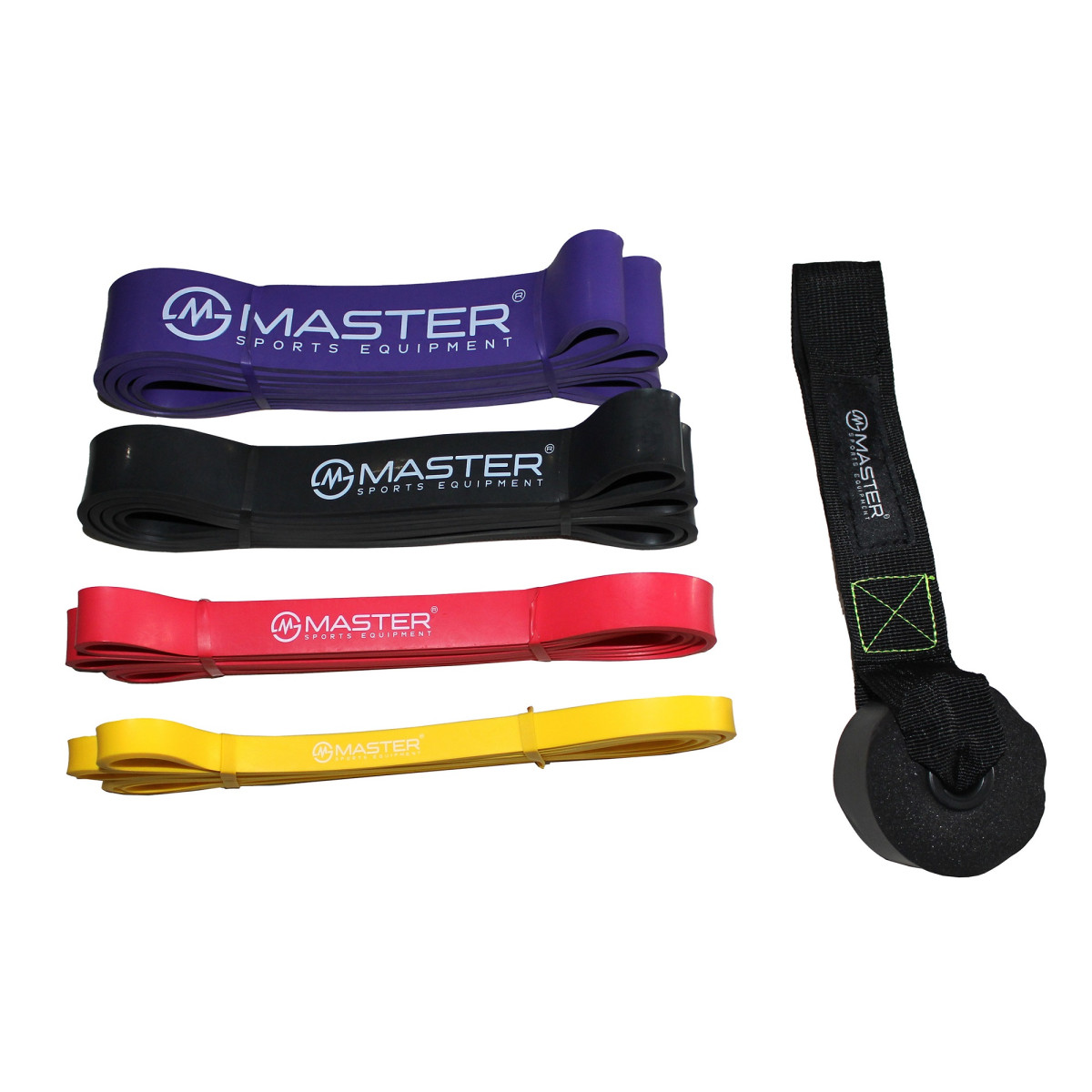 Sada 4 posilovacích gum MASTER Latex Power Band 2-55 kg