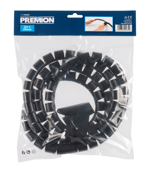 Premion PREP00007 - Spirálová trubice na kabely černá 2 m x 25 mm