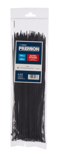 Premion PREP00008 - Stahovací pásky černé 3,6 x 300mm 100ks