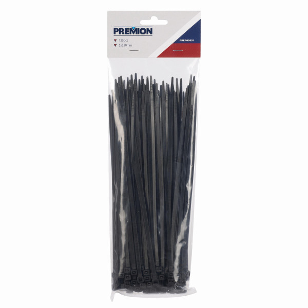 Premion PRER00031 - Stahovací pásky 5 x 250mm černé 125ks