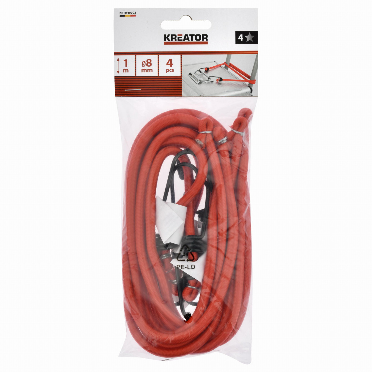 Kreator KRTH40902 - Upínací gumy prům. 8mm, 100cm 4ks