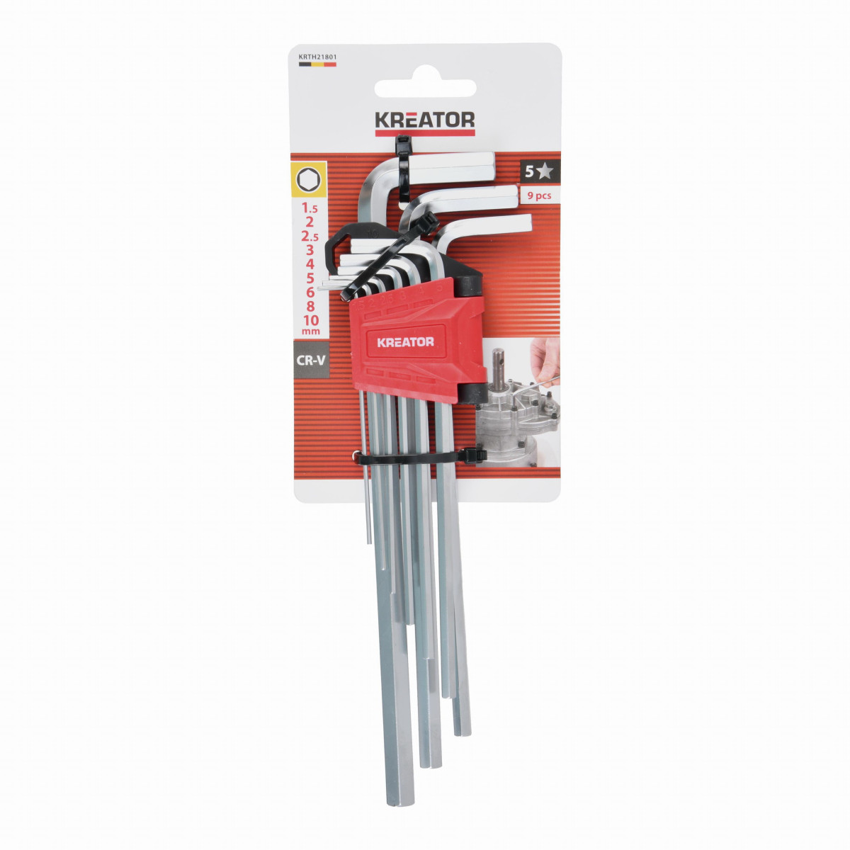 Kreator KRTH21801 - Imbusové klíče HEX dlouhé 9ks 1,5-10