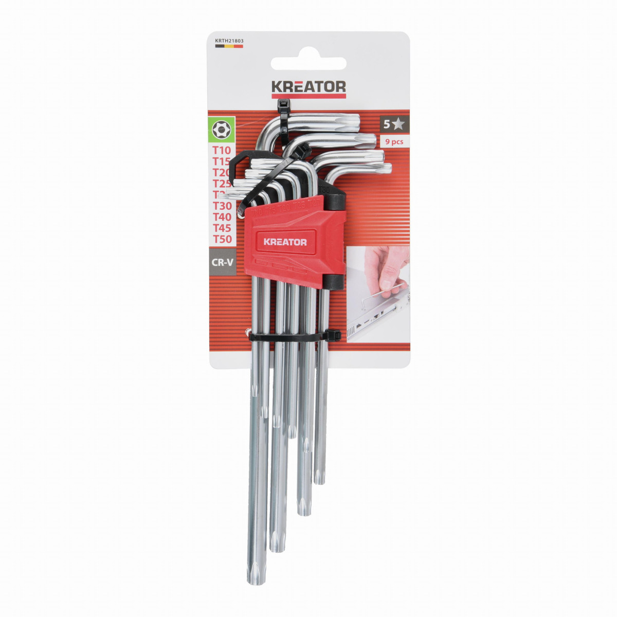 Kreator KRTH21803 - Imbusové klíče HEX dlouhé 9ks TORX