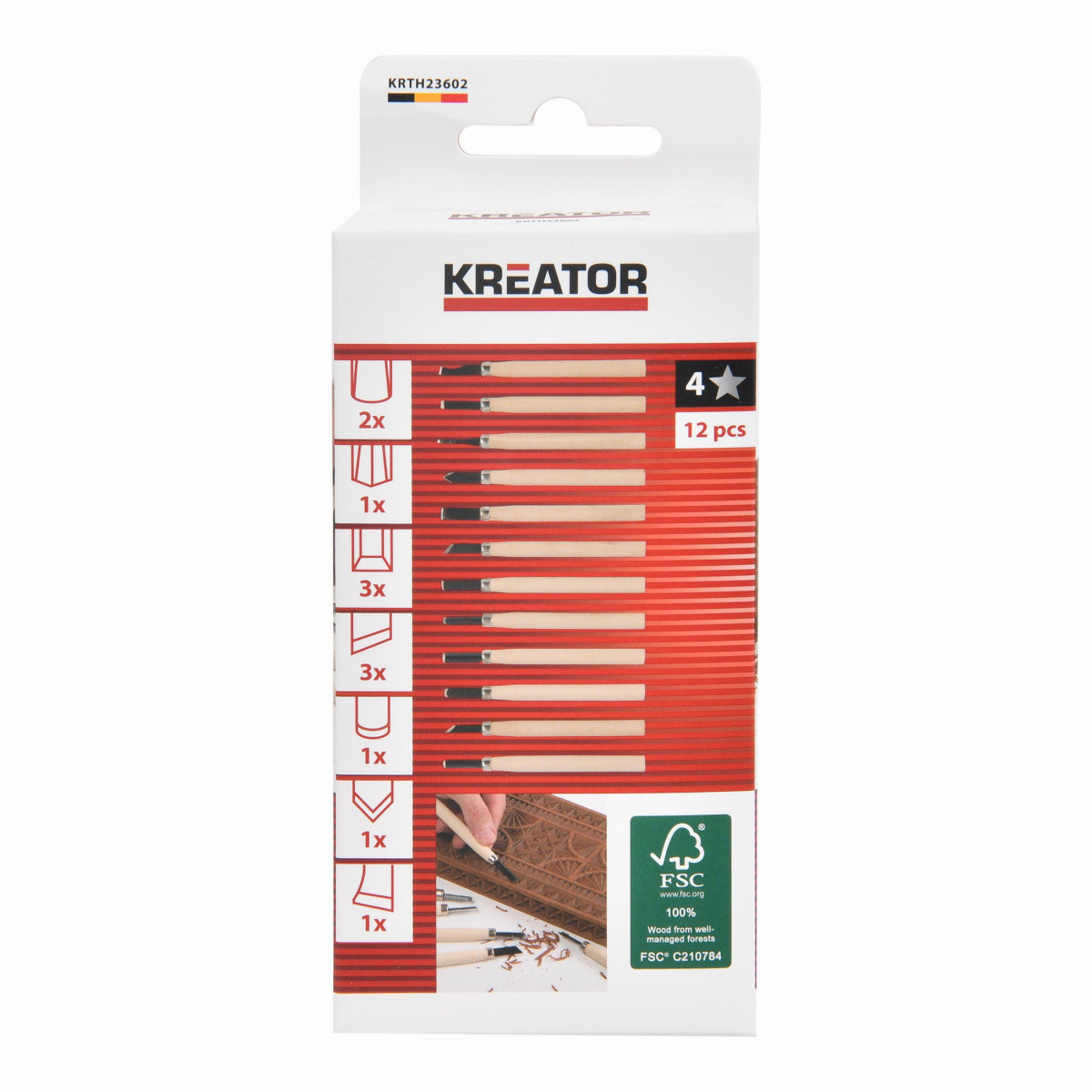 Kreator KRTH23602 - Mini dláta na dřevo sada 12ks