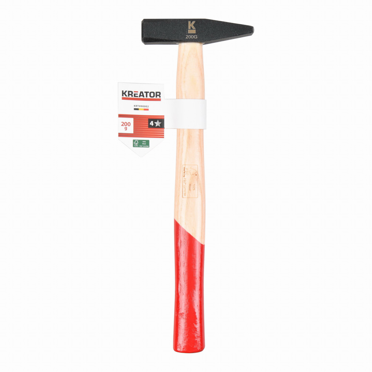 Kreator KRTH90002 - Zámečnické kladivo 200g Dřevěná rukojeť