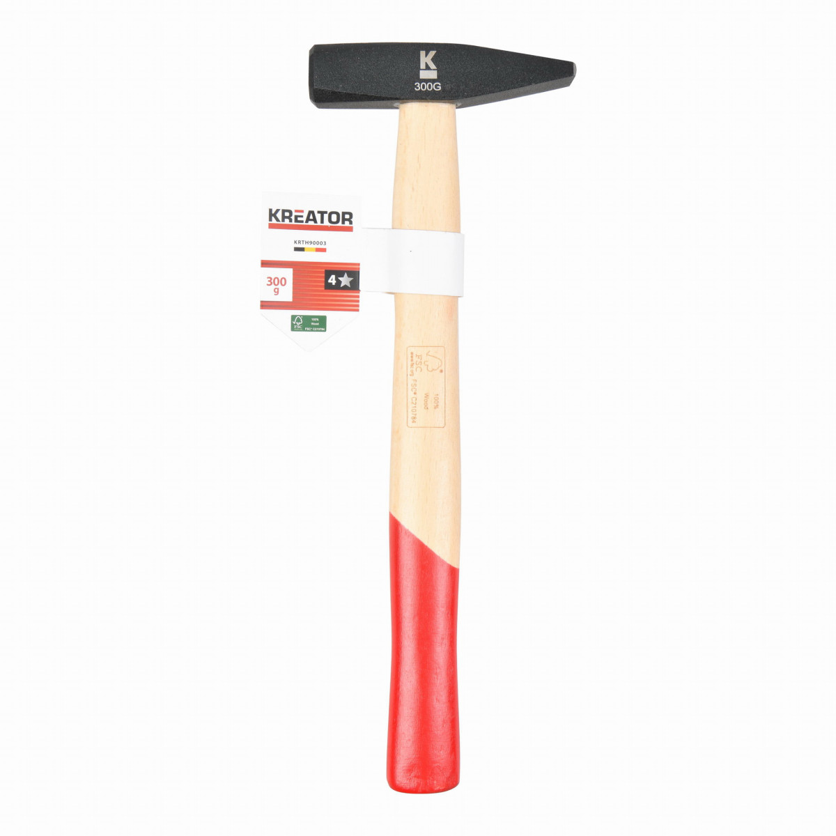 Kreator KRTH90003 - Zámečnické kladivo 300g Dřevěná rukojeť