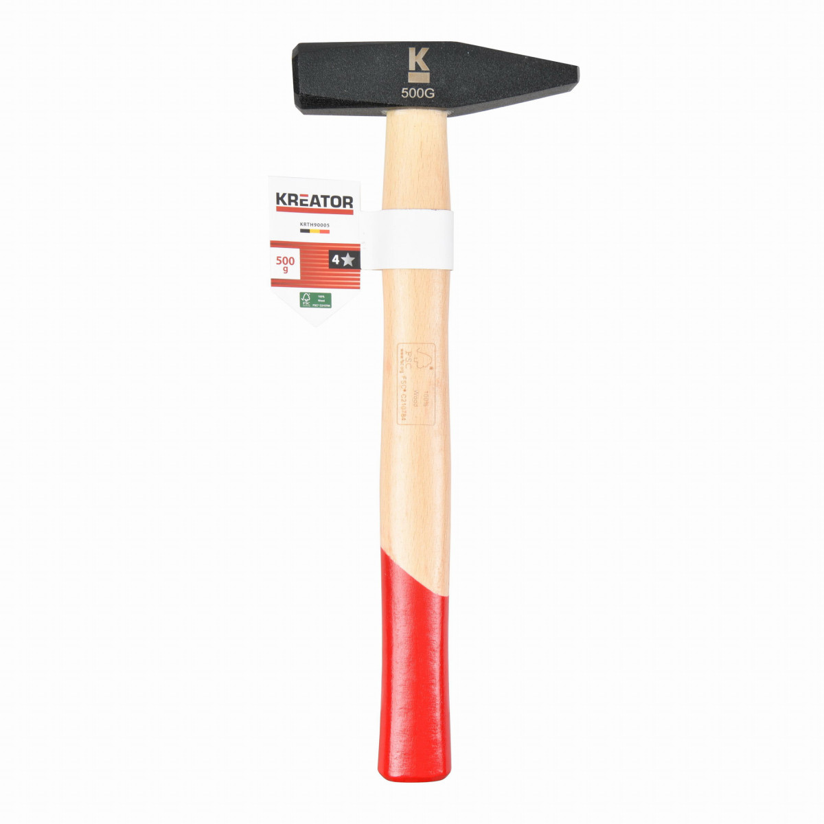 Kreator KRTH90005 - Zámečnické kladivo 500g Dřevěná rukojeť