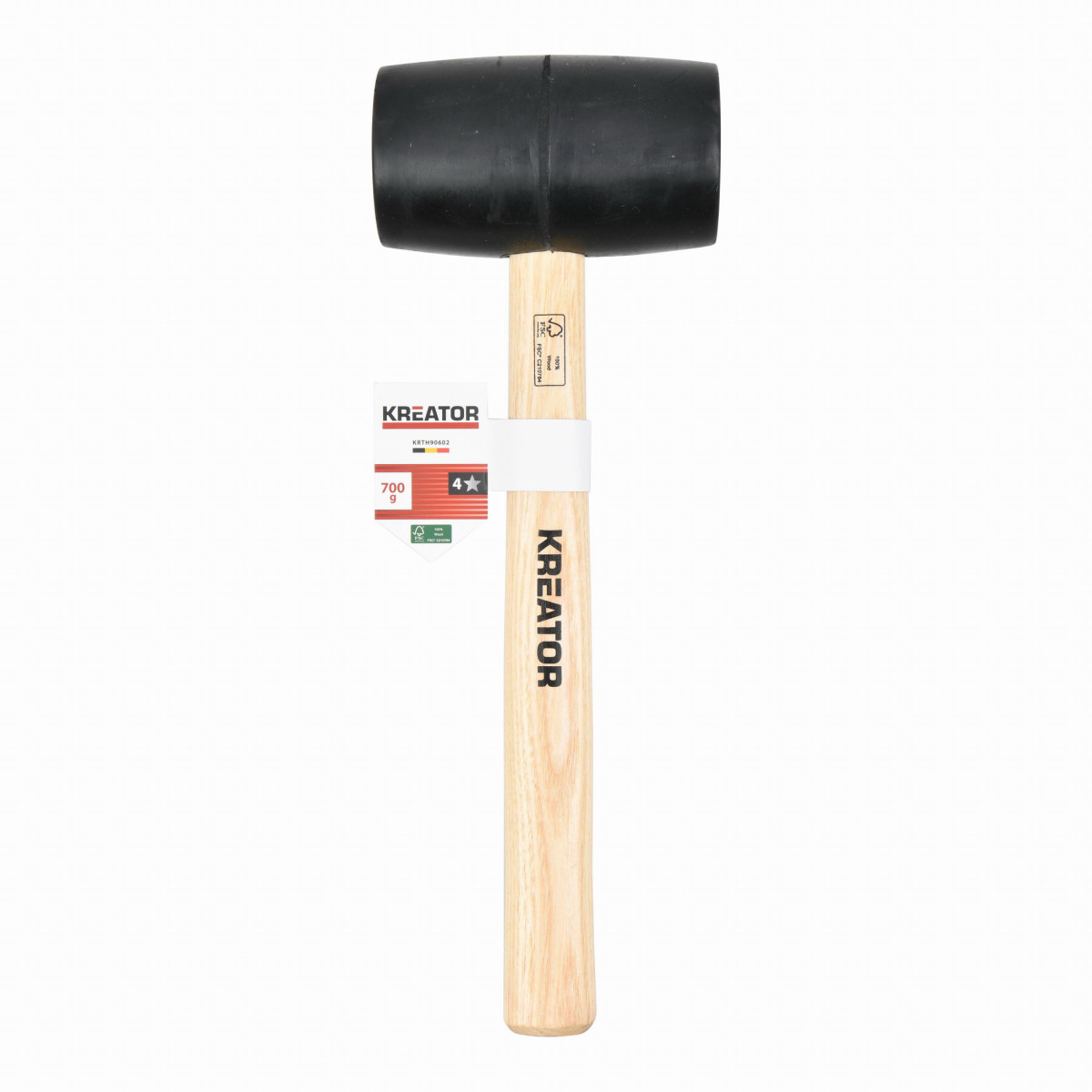 Kreator KRTH90602 - Gumová palice černá 700g - Dřevěná násada