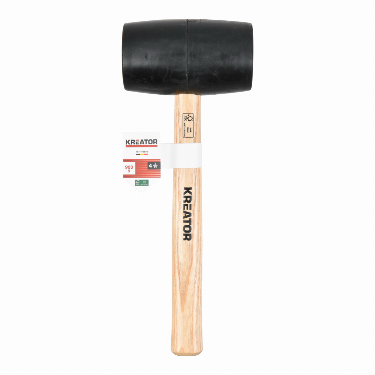 Kreator KRTH90603 - Gumová palice černá 900g - Dřevěná násada