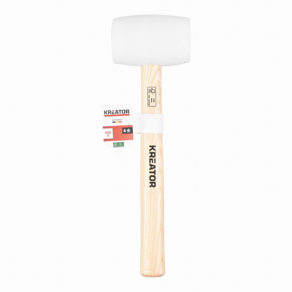 Kreator KRTH90604 - Gumová palice bílá 450g - Dřevěná násada
