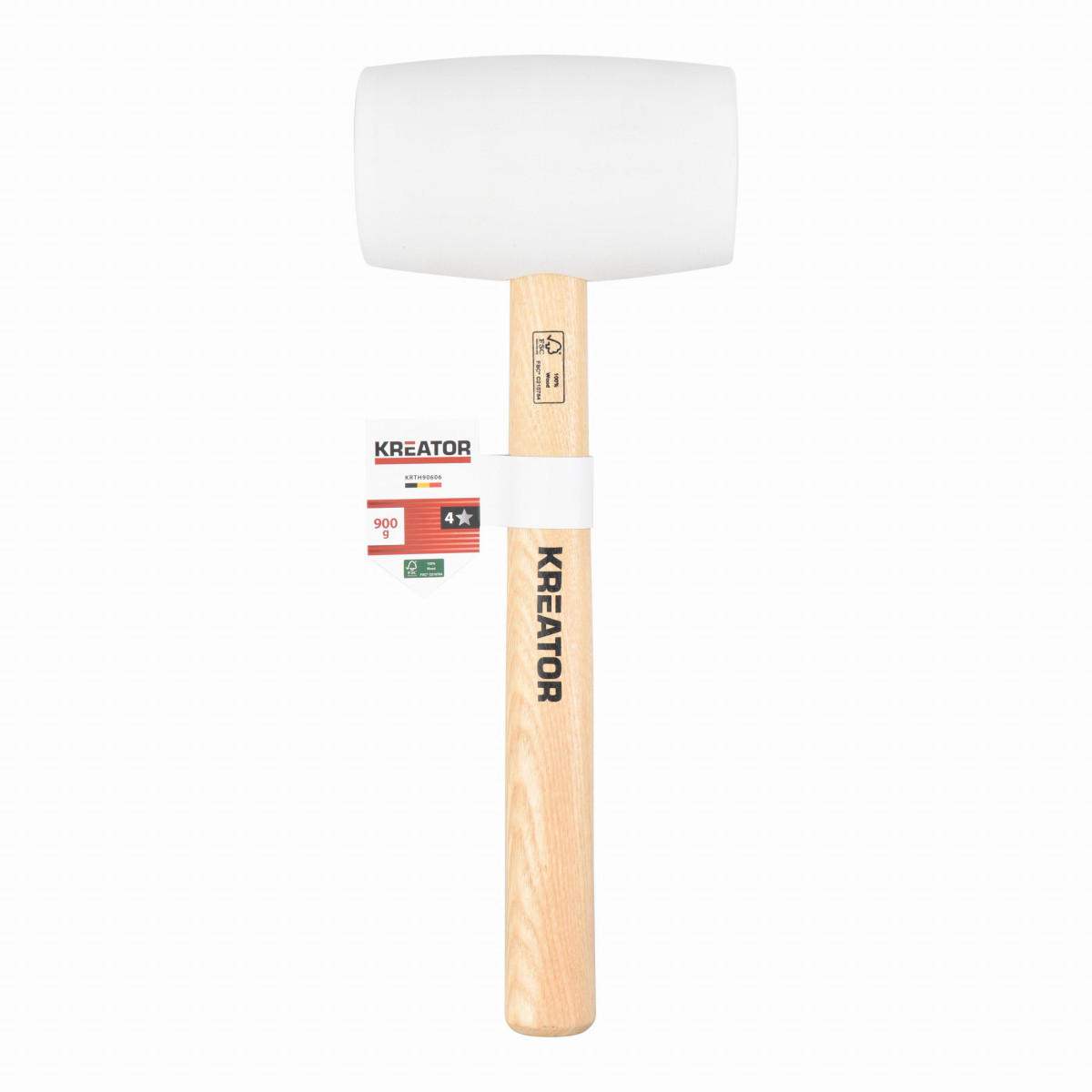 Kreator KRTH90606 - Gumová palice bílá 900g - Dřevěná násada