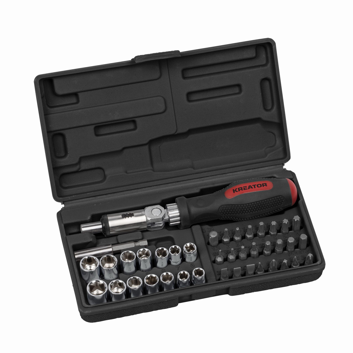 Kreator KRTH30101 - Ráčnový šroubovák 40 ks sada