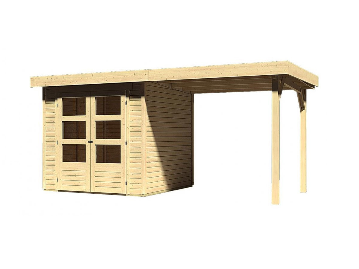 Dřevěný domek KARIBU ASKOLA 2 + přístavek 240 cm (73245) natur
