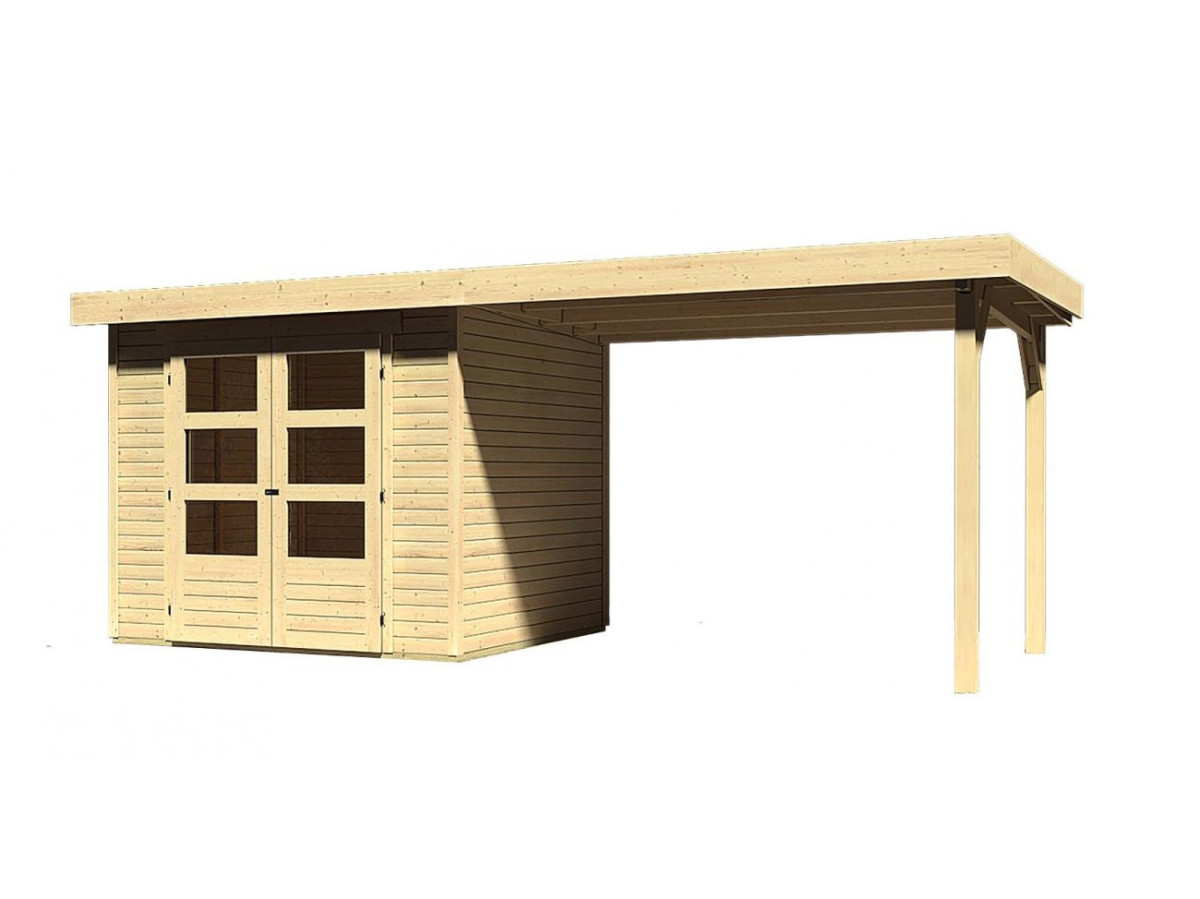 Dřevěný domek KARIBU ASKOLA 2 + přístavek 280 cm (77723) natur