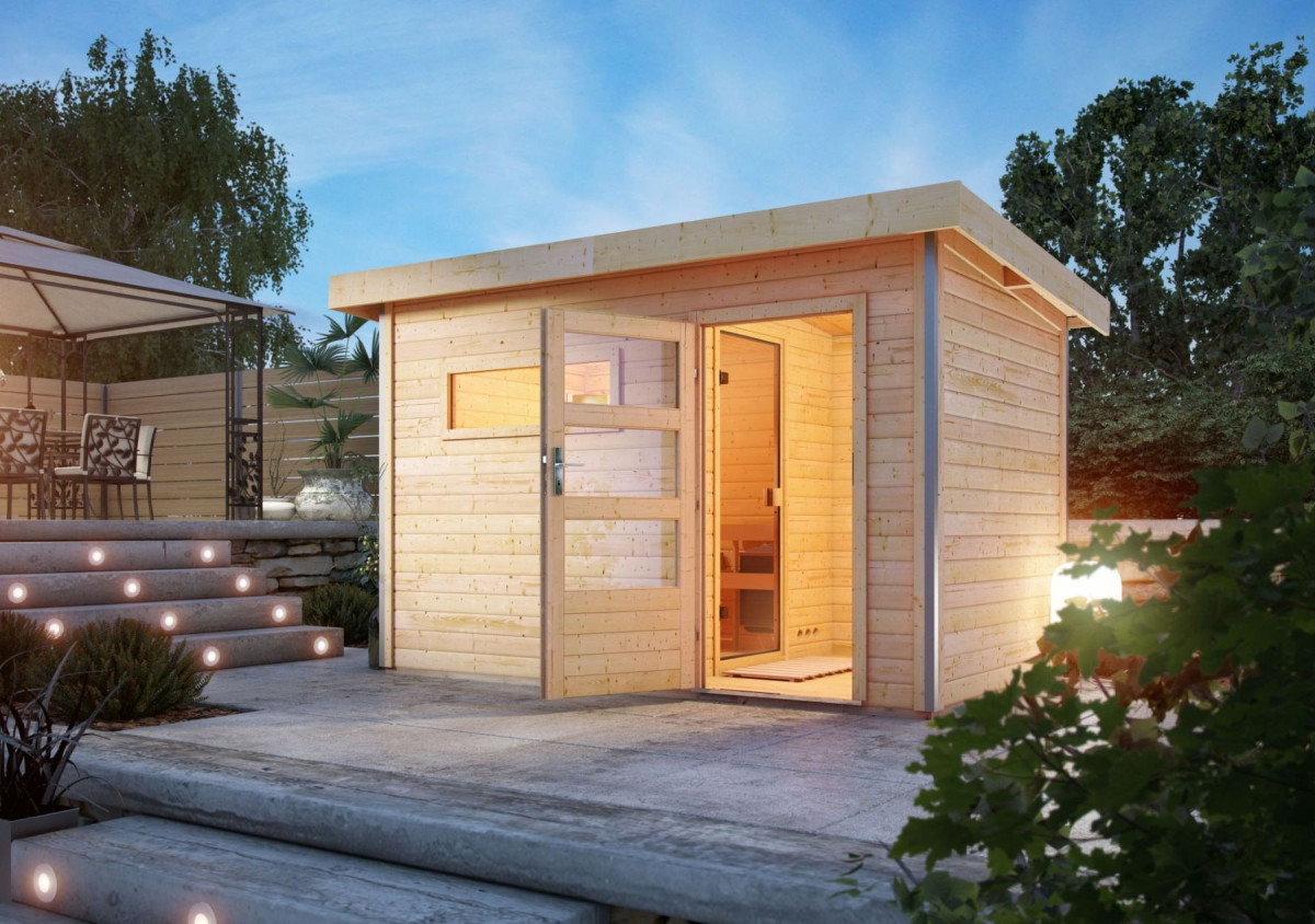 Finská sauna KARIBU SKROLLAN 3 (86308) s předsíní