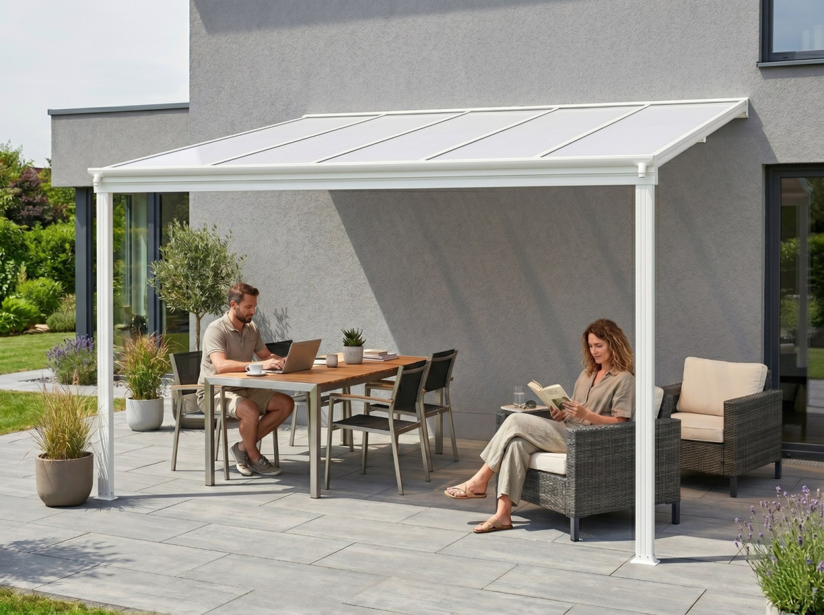 LanitPlast hliníková pergola LANITPLAST WALL 33 bílá + opál PC