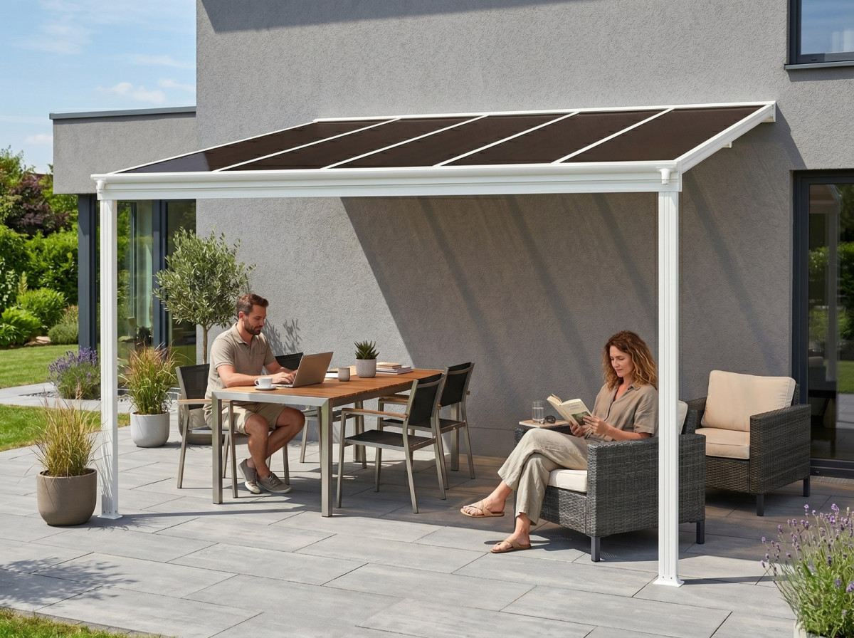 LanitPlast hliníková pergola LANITPLAST WALL 33 bílá + bronz PC