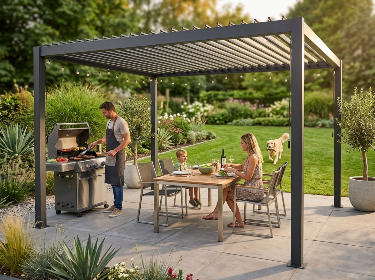 Hliníková bioklimatická pergola LANITPLAST STANDARD 3x3 m LG2299