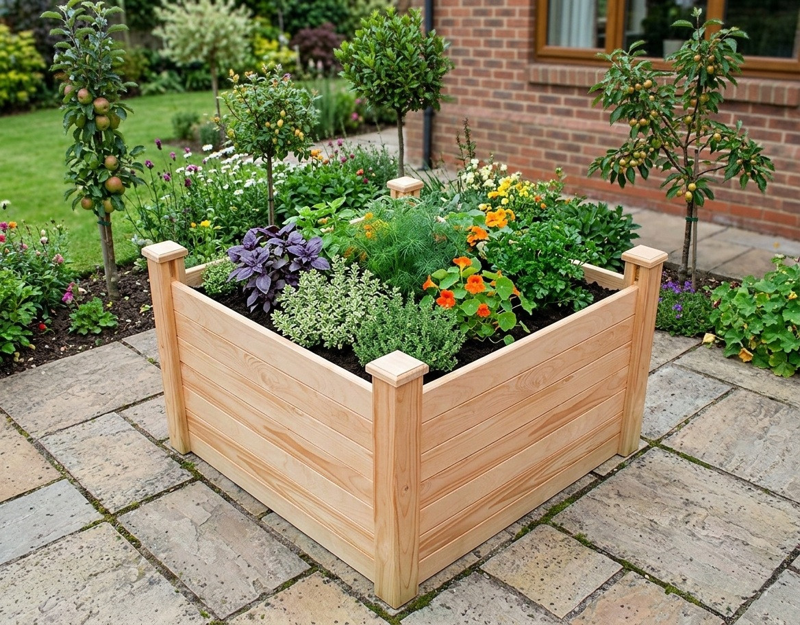 Vyvýšený záhon LANITPLAST HOLZKISTE4 natur