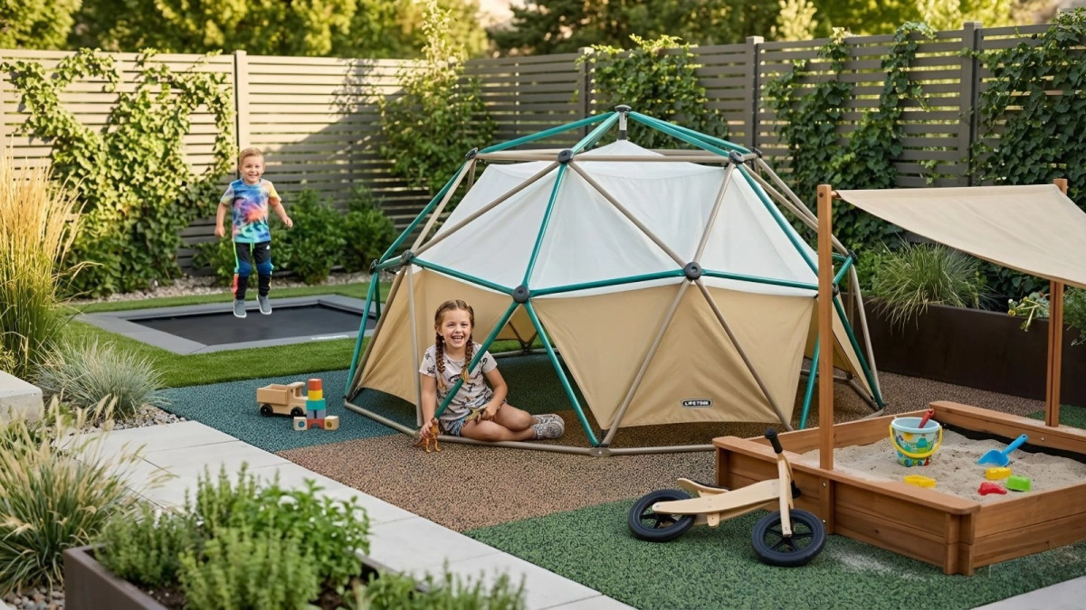 LanitPlast dětská prolézačka LIFETIME GEODOME 90612 s plachtou