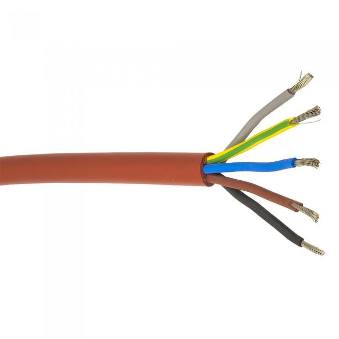 LanitPlast silikonový kabel SIHF 5 x 1,5 mm / 3 m