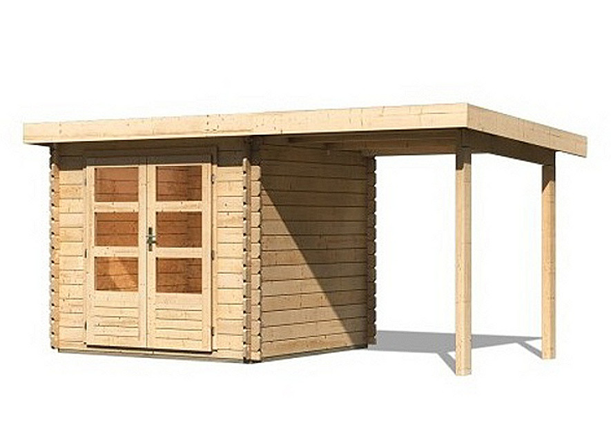 Dřevěný domek KARIBU BASTRUP 2 + přístavek 200 cm (73290) natur LG2806