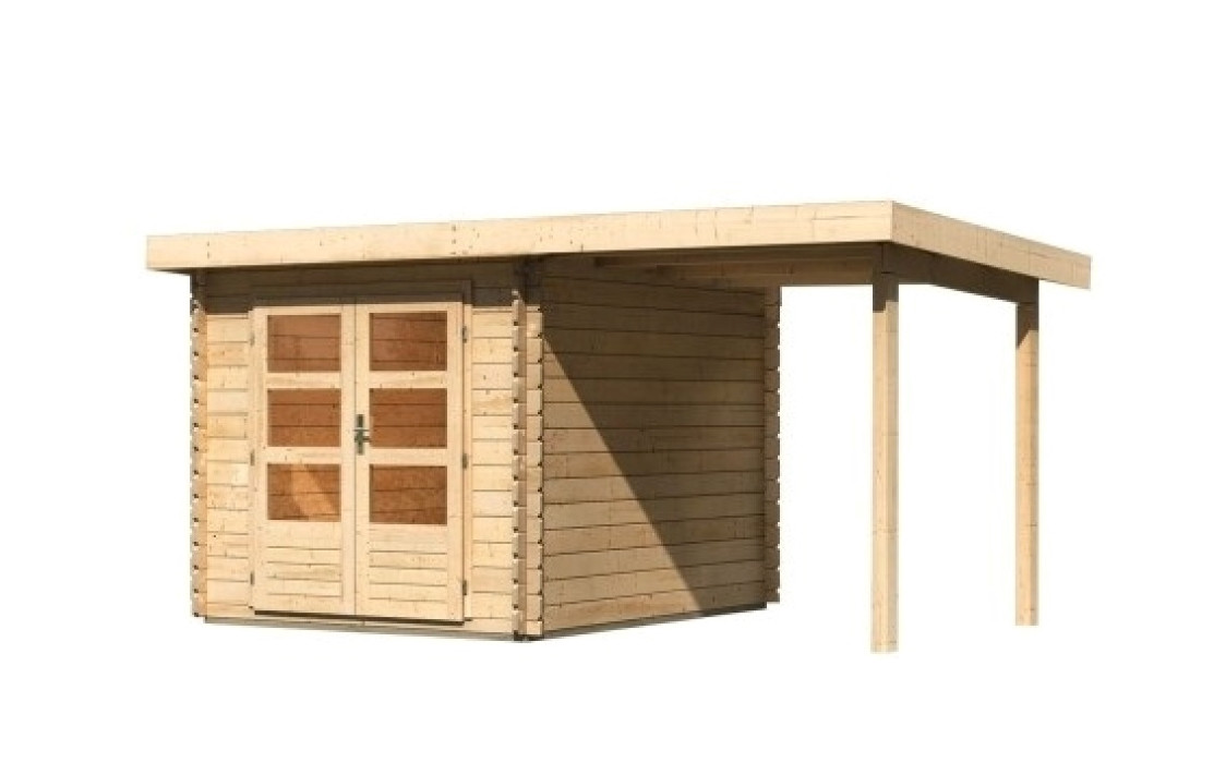 Dřevěný domek KARIBU BASTRUP 4 + přístavek 200 cm (78672) natur LG2856