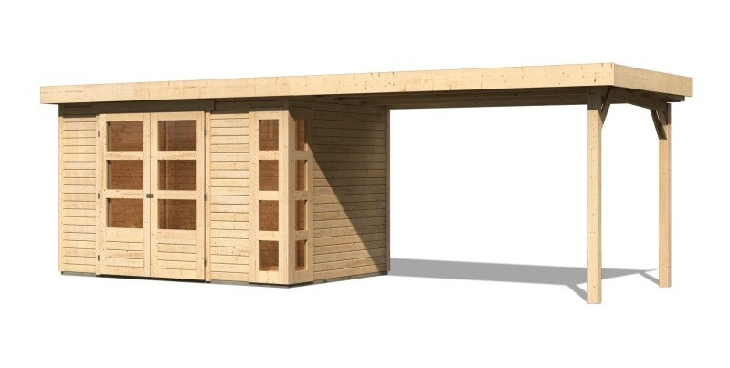 Dřevěný domek KARIBU KERKO 4 + přístavek 280 cm (82944) natur LG2975