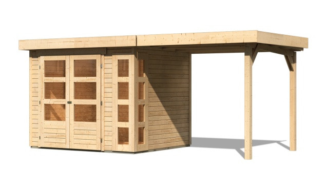 Dřevěný domek KARIBU KERKO 3 + přístavek 240 cm (82932) natur LG2952