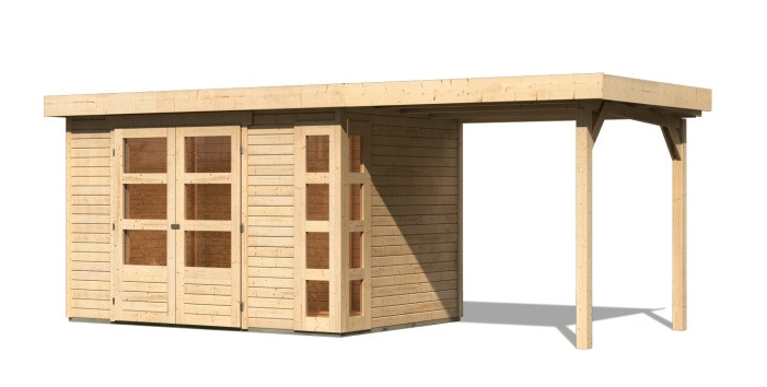 Dřevěný domek KARIBU KERKO 4 + přístavek 240 cm (82940) natur LG2968