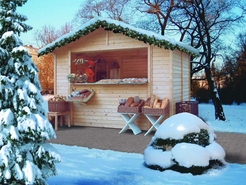 Dřevěný domek KARIBU VERKAUFSHAUS 2 (27501) natur LG3042