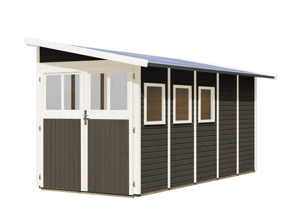 Dřevěný domek KARIBU WANDLITZ 5 (73075) šedý LG3094