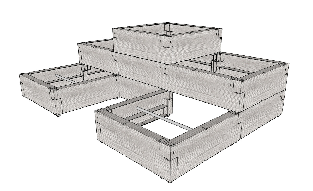 Vyvýšený záhon JUWEL TIMBER ERGOLINE StepTwo LG3132