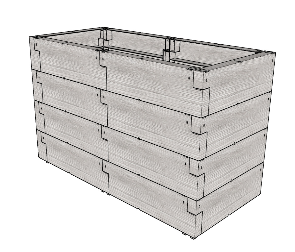 Vyvýšený záhon JUWEL TIMBER 4ER-SET LG3177