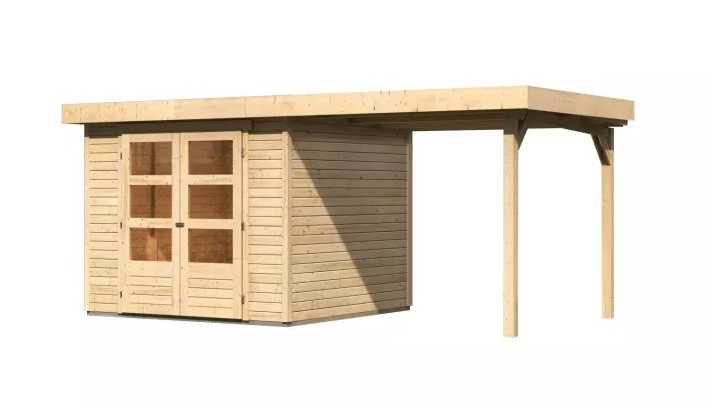 Dřevěný domek KARIBU ASKOLA 3,5 + přístavek 240 cm (77716) natur LG3186