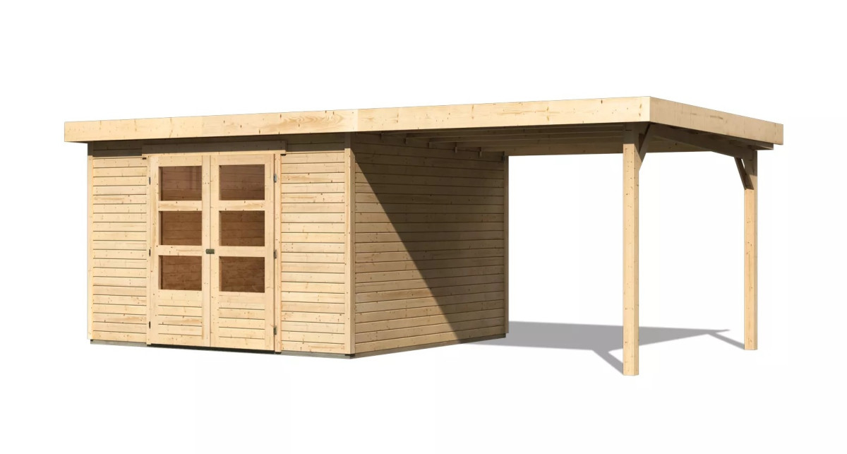 Dřevěný domek KARIBU ASKOLA 6 + přístavek 240 cm (73249) natur LG3201