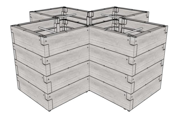 Vyvýšený záhon JUWEL TIMBER ERGOLINE CROSS LG3249