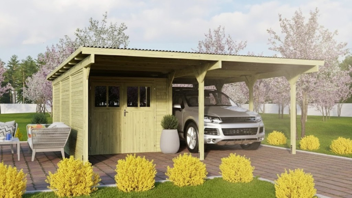 Doppelcarport KARIBU ECO 2B 73096 LG3350