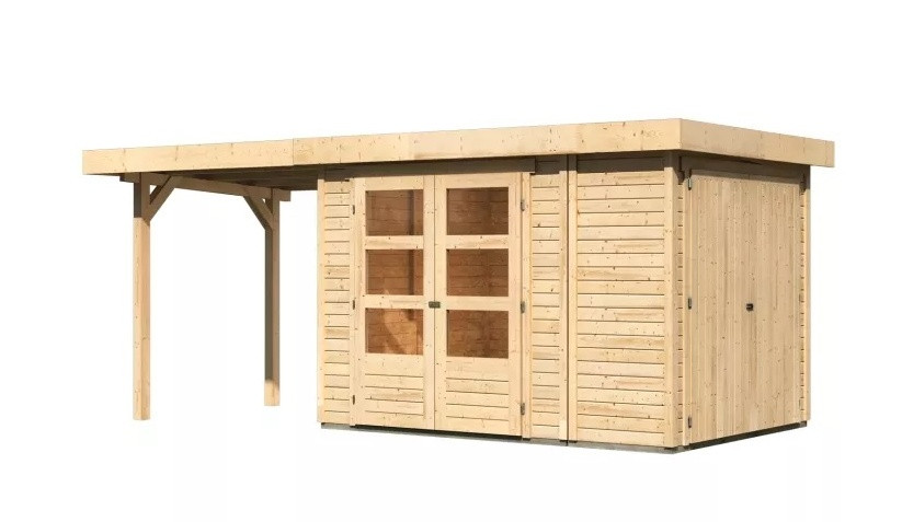 Dřevěný domek KARIBU RETOLA 2 + přístavek 240 cm (82950) natur LG3371