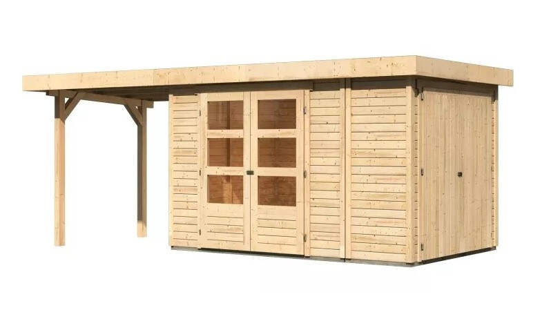 Dřevěný domek KARIBU RETOLA 3 + přístavek 240 cm (82956) natur LG3374