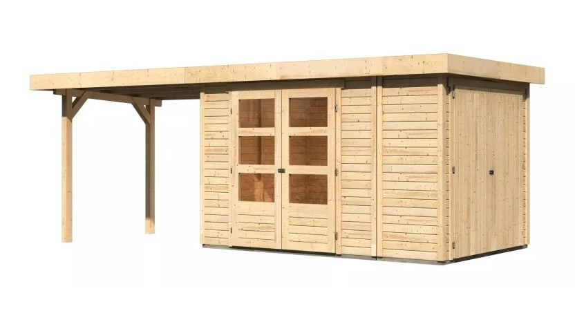 Dřevěný domek KARIBU RETOLA 3 + přístavek 280 cm (82958) natur LG3375