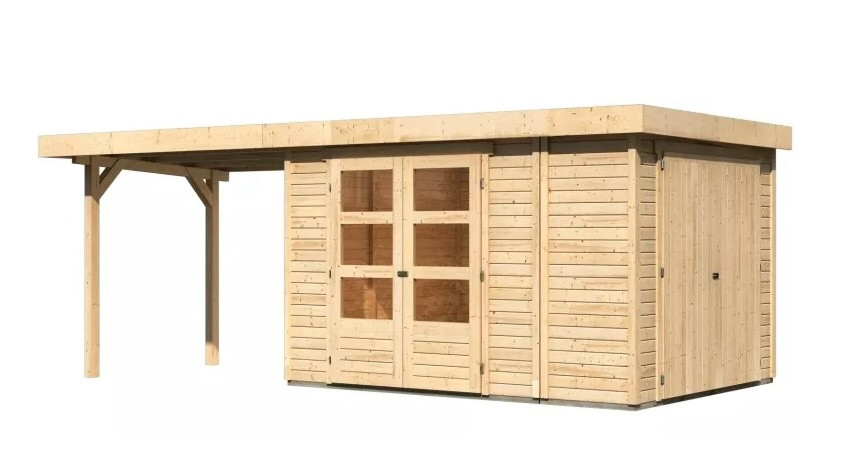 Dřevěný domek KARIBU RETOLA 4 + přístavek 280 cm (82963) natur LG3379