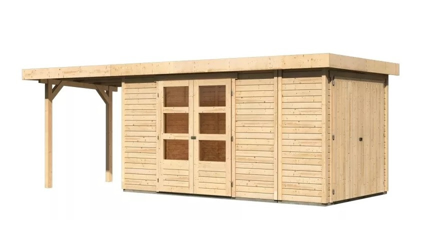 Dřevěný domek KARIBU RETOLA 5 + přístavek 240 cm (82965) natur LG3382