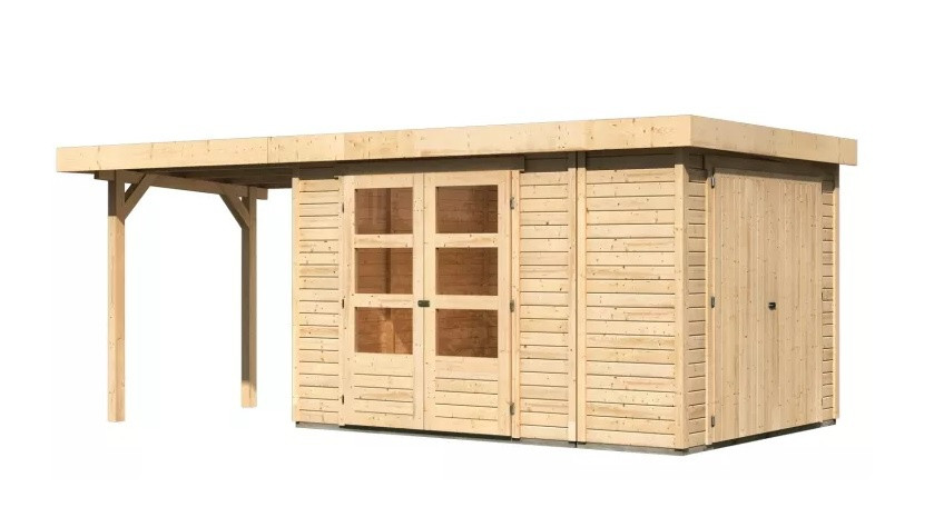 Dřevěný domek KARIBU RETOLA 4 + přístavek 240 cm (82962) natur LG3378