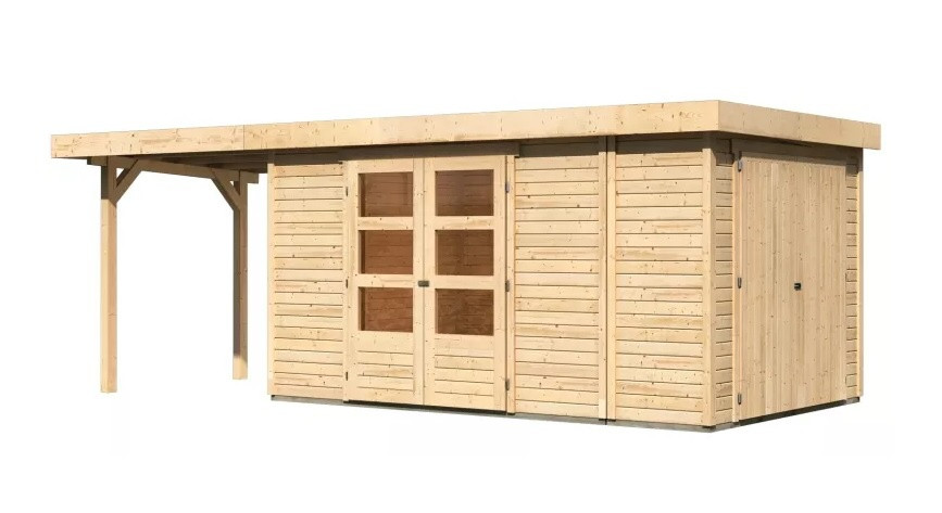 Dřevěný domek KARIBU RETOLA 6 + přístavek 240 cm (82968) natur LG3385
