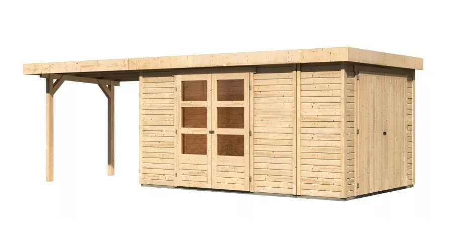 Dřevěný domek KARIBU RETOLA 6 + přístavek 280 cm (82969) natur LG3386