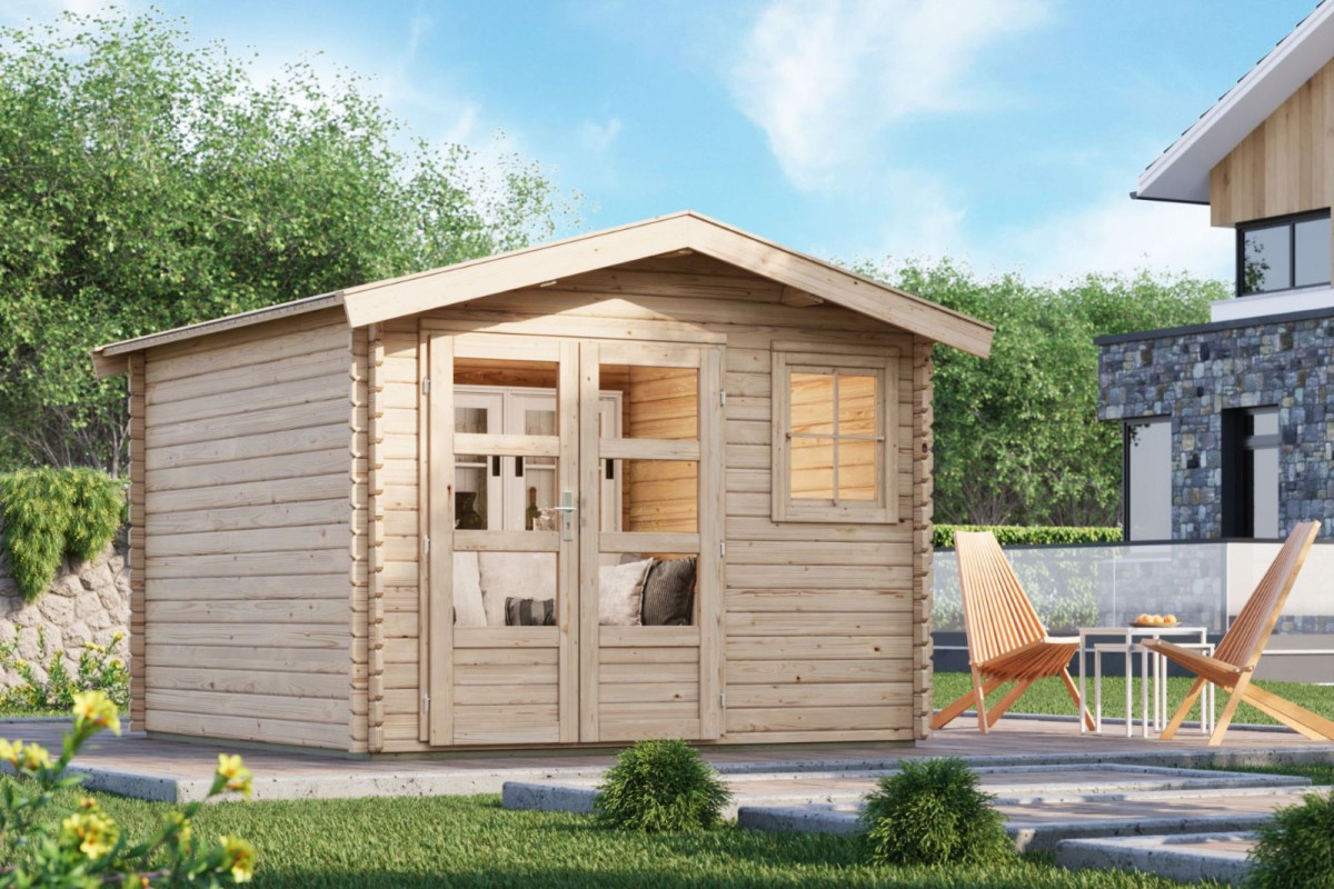 Dřevěný domek KARIBU FELSENAU 3 (64287) natur LG3402