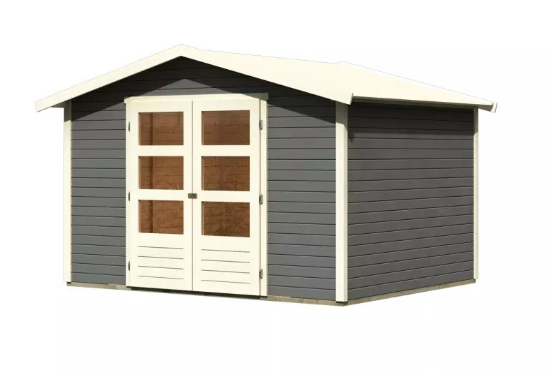 Dřevěný domek KARIBU AMBERG 5 (23601) šedý LG3510